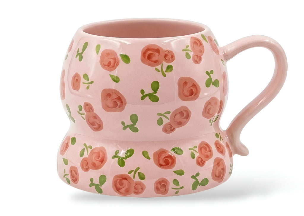 Cute Porcelain Mug Rose Scatter Pink