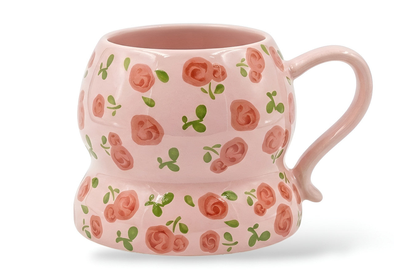 Cute Porcelain Mug Rose Scatter Pink