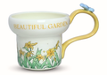 Cute Porcelain Mug Yellow Lily Butterfly