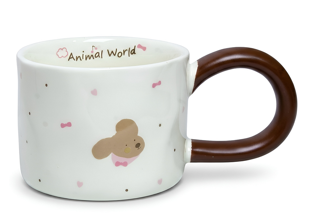 Cute Porcelain Mug Puppy Pink Bow