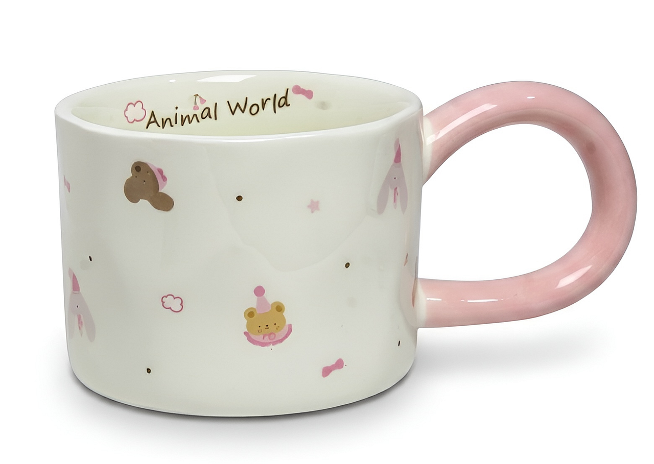 Cute Porcelain Mug Bear Bunny Pink