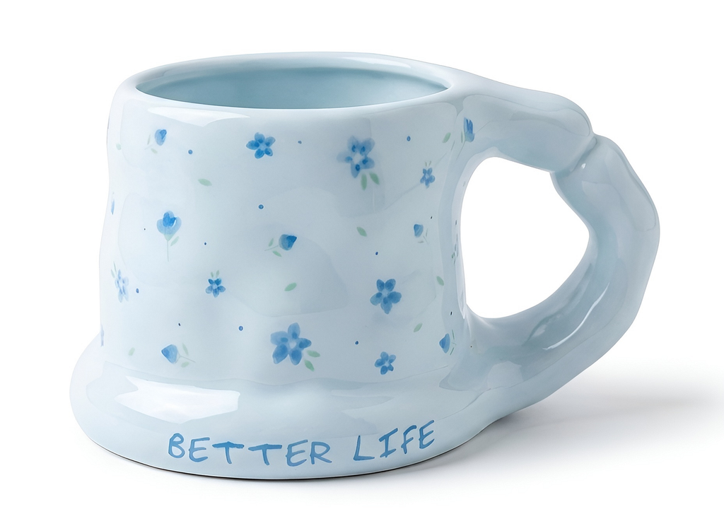 Cute Porcelain Mug Blue Forget-Me-Not