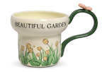 Cute Porcelain Mug Tulip Green Butterfly