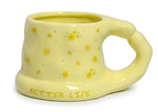 Cute Porcelain Mug Yellow Daisy Puffy