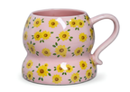 Cute Porcelain Mug Yellow Sunflower Pink