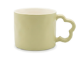 Cute Porcelain Mug Matcha Green Solid Flower-Shaped Handle