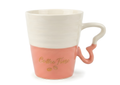 Coffee Time Two-Tone Porcelain Mug - Coral and Cream