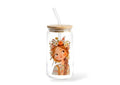 Boho Girl Glass Tumbler - Bamboo Lid and Straw