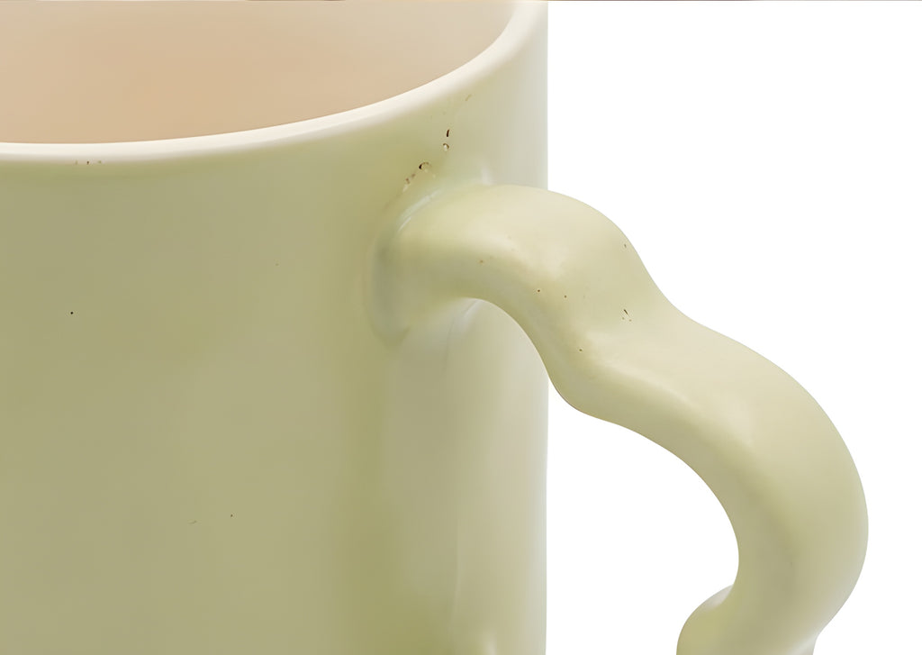 Cute Porcelain Mug Matcha Green Solid Flower-Shaped Handle