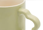 Cute Porcelain Mug Matcha Green Solid Flower-Shaped Handle