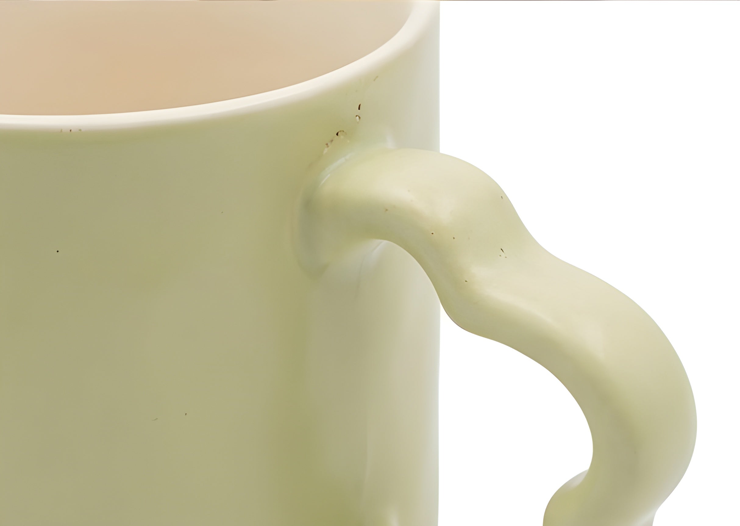 Cute Porcelain Mug Matcha Green Solid Flower-Shaped Handle