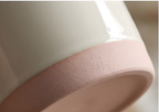 Elegant Porcelain Mug Cream White Pink Base Classic Handle