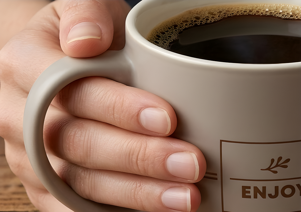 Enjoy Matte Beige Porcelain Mug - Minimal Classic