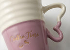 Coffee Time Two-Tone Porcelain Mug - Purple and Cream