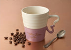 Coffee Time Two-Tone Porcelain Mug - Purple and Cream