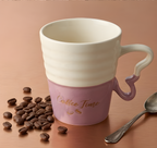 Coffee Time Two-Tone Porcelain Mug - Purple and Cream