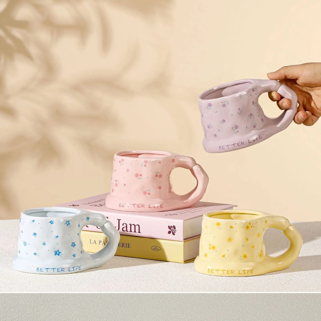 Cute Porcelain Mug Blue Forget-Me-Not
