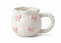 Elegant Cream Scalloped Porcelain Mug & Saucer Set