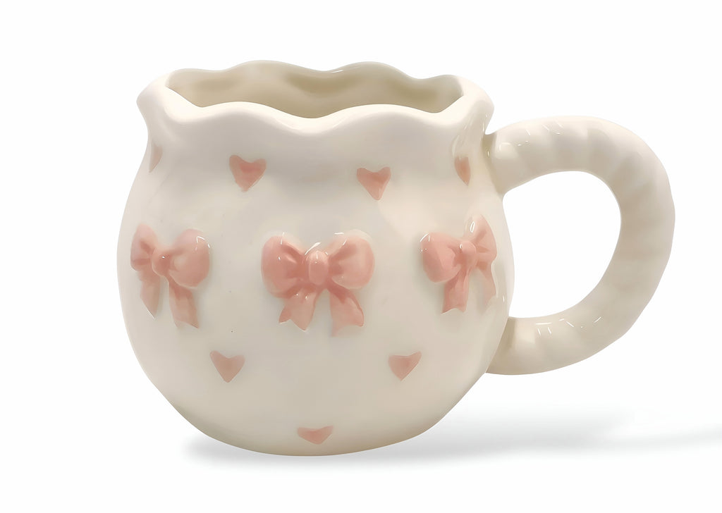 Cute Porcelain Mug Blue Rose Wavy
