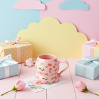 Cute Porcelain Mug Tulip Scatter Pink