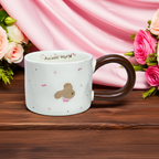 Cute Porcelain Mug Puppy Pink Bow