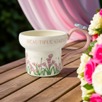 Cute Porcelain Mug Calla Lily Butterfly