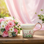 Cute Porcelain Mug Calla Lily Butterfly