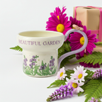 Cute Porcelain Mug Lavender Purple Butterfly