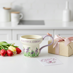 Cute Porcelain Mug Lavender Purple Butterfly