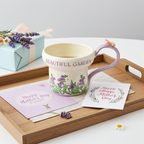 Cute Porcelain Mug Lavender Purple Butterfly
