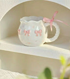Cute Porcelain Mug Blue Rose Wavy