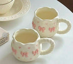 Cute Porcelain Mug Blue Rose Wavy