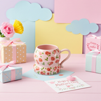 Cute Porcelain Mug Rose Scatter Pink
