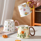 Cute Porcelain Mug Daisy Footed Yellow