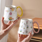 Cute Porcelain Mug Daisy Footed Yellow
