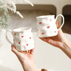 Cute Porcelain Mug Mini Red Hearts