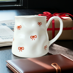 Cute Porcelain Mug Bows Stars Pink
