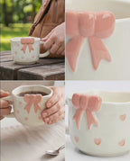 Cute Porcelain Mug 3D Pink Bow
