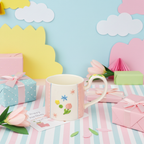Cute Porcelain Mug 3D Flowers Pink